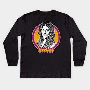 Steve Priest Sweet  // Retro 1970s Style Fan Art Design Kids Long Sleeve T-Shirt